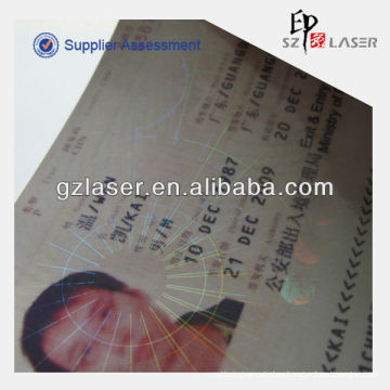 Hologram film shrink packaging for id card